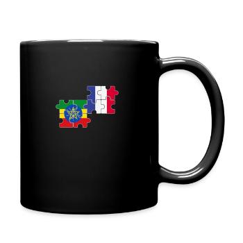 France Ethiopia Flag Ethiopian - Full Colour Mug - black - Right
