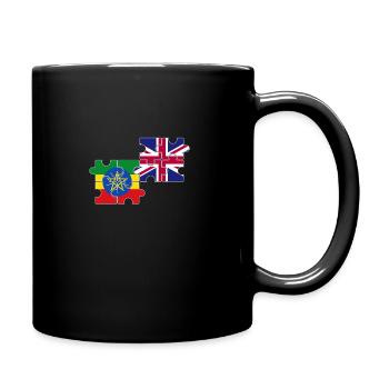 Ethiopia UK flag British Ethiopian - Full Colour Mug - black - Right