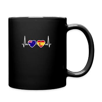 Australie Espagne Heartbeat Flag Australie - Mug uni - noir - Droite