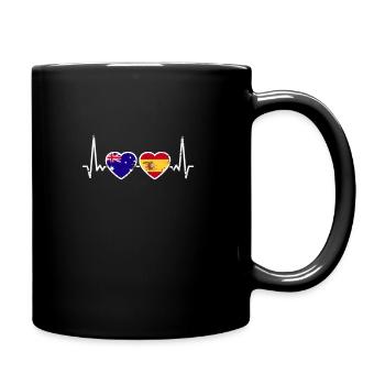 Australia Spain Vintage Heartbeat Flag - Full Colour Mug - black - Right