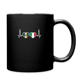 Barbade Italie Vintage Heartbeat Flag - Mug uni - noir - Droite