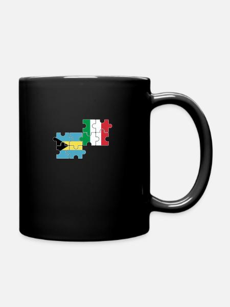 Bahamas Italien Flagge Italienisch Bahamaer - Enfärgad mugg - svart