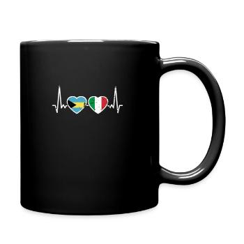 Bahamas Italien Vintage Herzschlag Flagge Bahamaer - Tasse einfarbig - Schwarz - Rechts