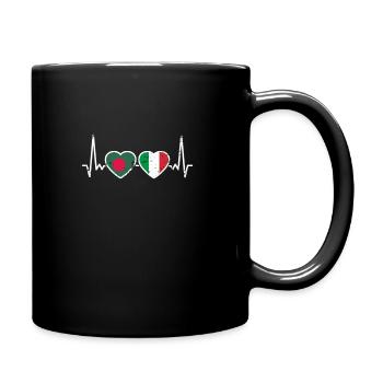 Bangladesh Italie Vintage Heartbeat Flag - Mug uni - noir - Droite