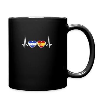 Honduras Espagne Heartbeat Flag Hondurien - Mug uni - noir - Droite