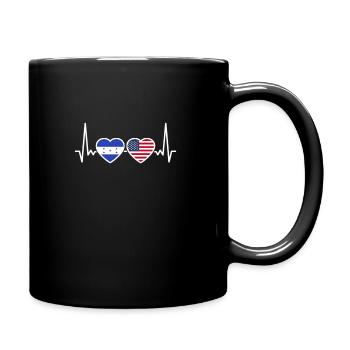 Honduras États-Unis Heartbeat Flag Hondurien - Mug uni - noir - Droite