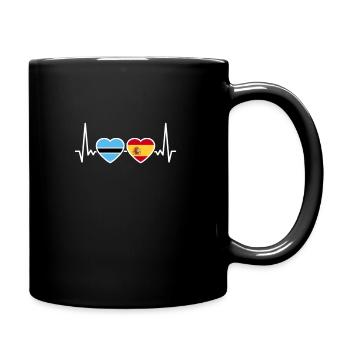 Botswana Spain Heartbeat Flag Botswana - Full Colour Mug - black - Right