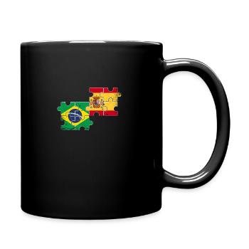 Brésil Espagne Vintage Flag Brésil - Mug uni - noir - Droite