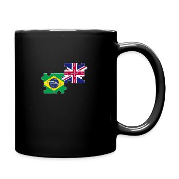 Brazil UK Flag British Brazilian - Full Colour Mug - black - Right