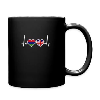 Gambie Drapeau de battement de cœur britannique Gambien britannique - Mug uni - noir - Droite