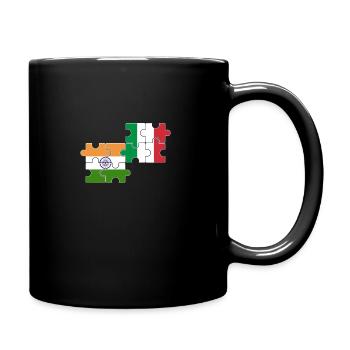 Indien Italien Flagge Italiener Inder - Tasse einfarbig - Schwarz - Rechts