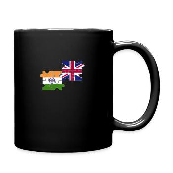 Indien UK Flagge Britischer Inder - Tasse einfarbig - Schwarz - Rechts