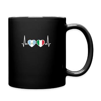 Guatemala Italy Heartbeat Flag Guatemala - Full Colour Mug - black - Right
