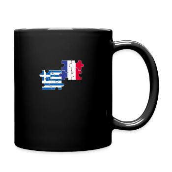Grèce France Drapeau Français Grec - Mug uni - noir - Droite