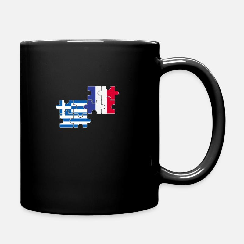 Grèce France Drapeau Français Grec - Mug uni - noir