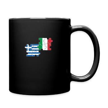 Grèce Italie Drapeau Italien Grec - Mug uni - noir - Droite