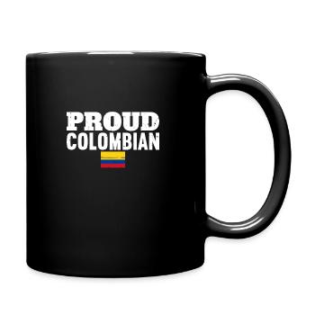 Proud Colombian Vintage Colombia Flag - Full Colour Mug - black - Right