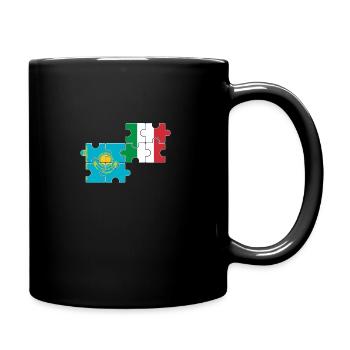 Kasachstan Italien Flagge Italienisch Kasache - Tasse einfarbig - Schwarz - Rechts