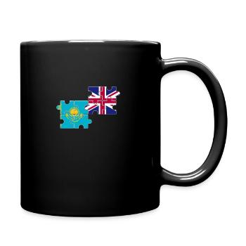 Kazakhstan UK Flag British Kazakh - Full Colour Mug - black - Right
