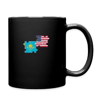 Kazakhstan USA Flag Kazakh américain - Mug uni - noir - Droite