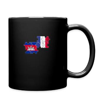 Kambodscha Frankreich Vintage Flagge Kambodschaner - Tasse einfarbig - Schwarz - Rechts