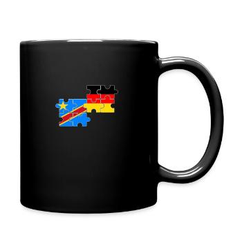 DR Kongo Deutschland Flagge Deutsch Kongolese - Tasse einfarbig - Schwarz - Rechts