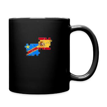 DR Kongo Spanien Vintage Flagge Spanisch Kongolese - Tasse einfarbig - Schwarz - Rechts
