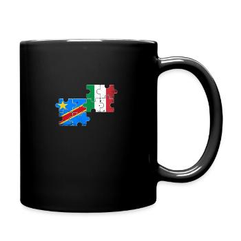 DR Kongo Italien Vintage Flagge Kongolese - Tasse einfarbig - Schwarz - Rechts