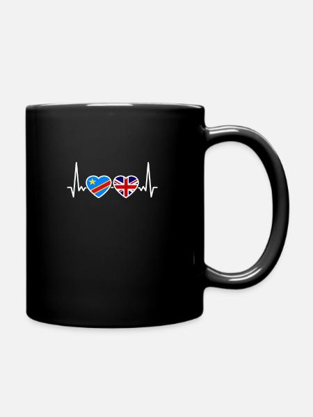 RD Congo UK Heartbeat Flag Congolais - Mug uni - noir