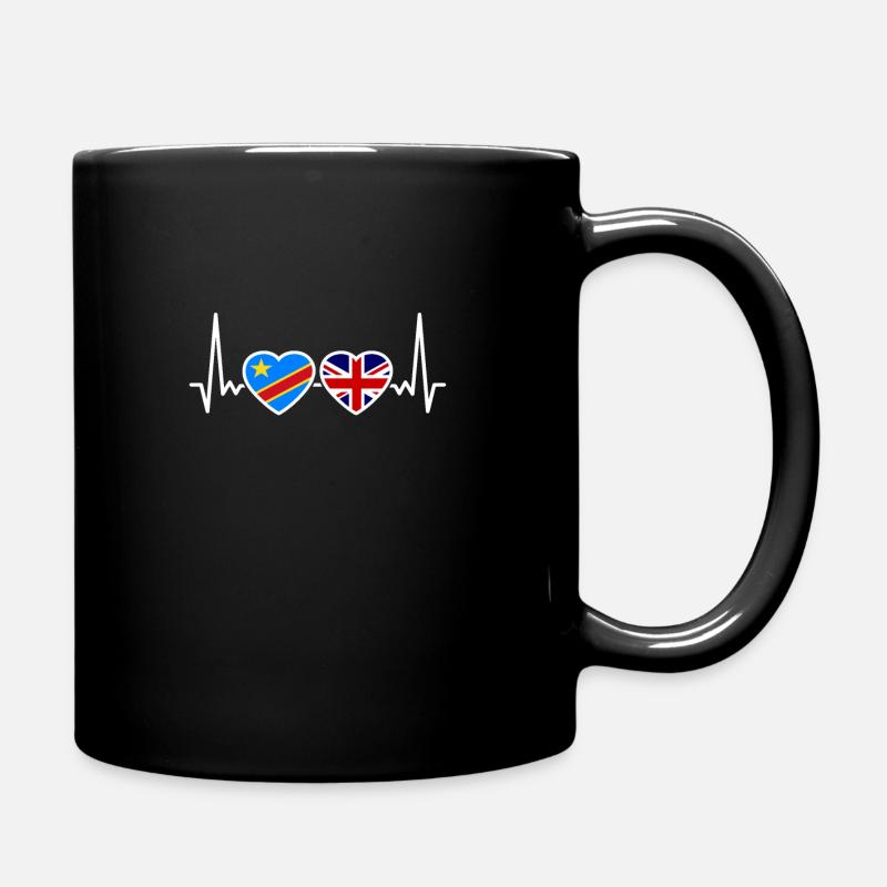 RD Congo UK Heartbeat Flag Congolais - Mug uni - noir