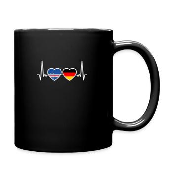 Cape Verde Germany Heartbeat Flag Cape Verde - Full Colour Mug - black - Right