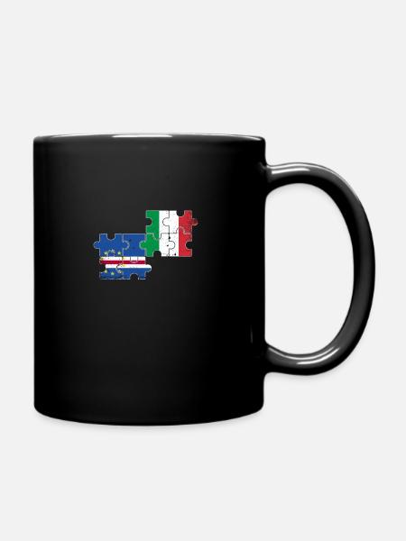 Kap Verde Italien Vintage Flagge Kapverden - Enfärgad mugg - svart