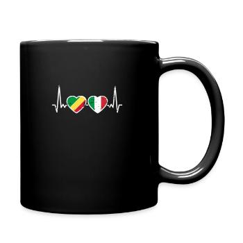 République du Congo Italie Vintage Heartbeat Flag - Mug uni - noir - Droite