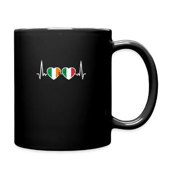 Irlande Italie Vintage Heartbeat Flag - Mug uni - noir - Droite