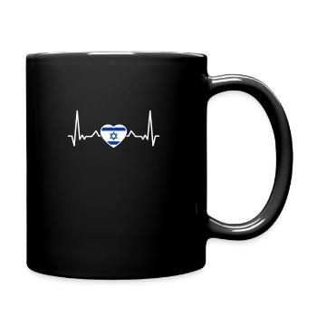 Israël Heartbeat Drapeau israélien israélien - Mug uni - noir - Droite