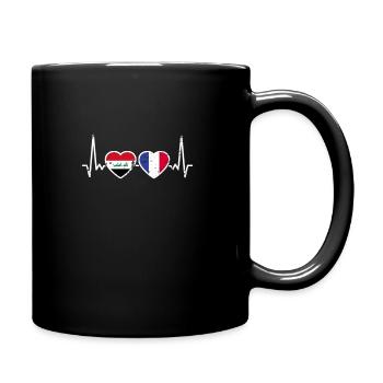 Irak Frankreich Vintage Herzschlag Flagge Iraker - Tasse einfarbig - Schwarz - Rechts
