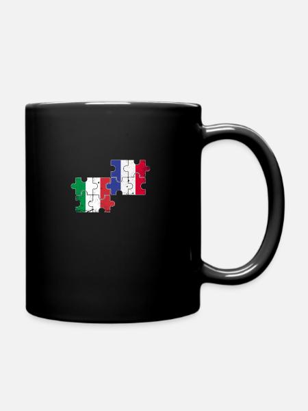 Italie France Vintage Flag Italien - Mug uni - noir