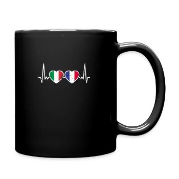 Italie France Vintage Heartbeat Flag - Mug uni - noir - Droite
