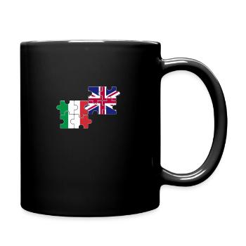 Italy UK Flag British Italian - Full Colour Mug - black - Right