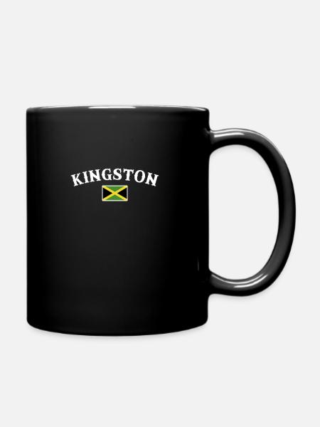 Kingston Jamaica Jamaican flag Jamaican - Full Colour Mug - black