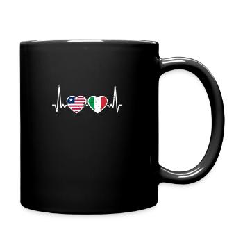 Liberia Italie Vintage Heartbeat Flag - Mug uni - noir - Droite