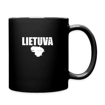Lietuva Vintage Karte Litauen Litauische Litauer - Tasse einfarbig - Schwarz - Rechts