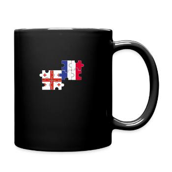 Georgien Frankreich Flagge Französisch Georgier - Tasse einfarbig - Schwarz - Rechts