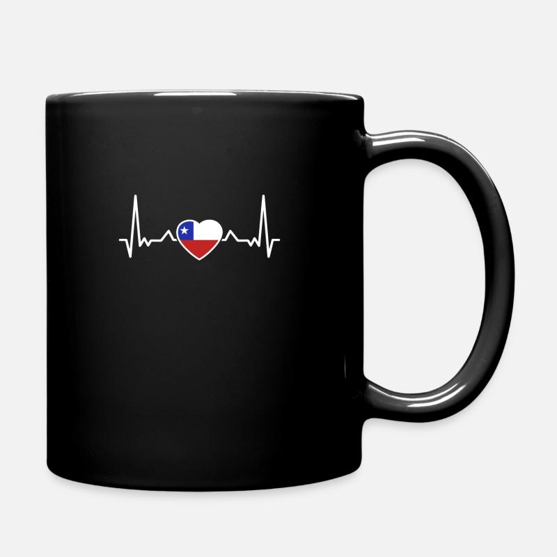 Chile Herzschlag Chilenische Flagge Chilene - Tasse einfarbig - Schwarz