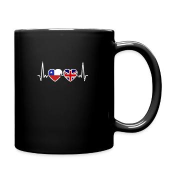 Chili Royaume-Uni Vintage Heartbeat Flag Chilien - Mug uni - noir - Droite