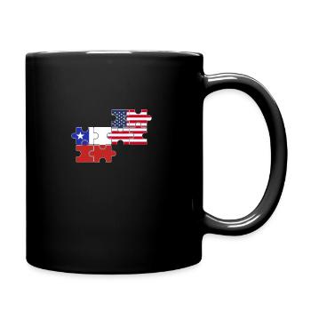 Chile USA Flag American Chilean - Full Colour Mug - black - Right
