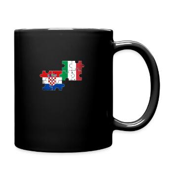 Croatia Italy Vintage Flag Italian Croatian - Full Colour Mug - black - Right