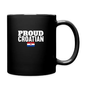 Proud Croatian Vintage Croatia Flag Croat - Full Colour Mug - black - Right