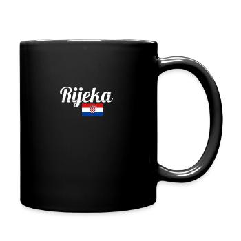 Rijeka Vintage Kroatien Kroatische Flagge Kroate - Tasse einfarbig - Schwarz - Rechts