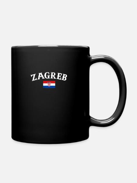 Zagreb Vintage Croatie Drapeau croate Croate - Mug uni - noir